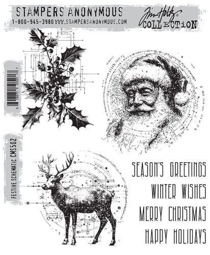 **Tim Holtz - Rubber Stamps - Festive Schematic