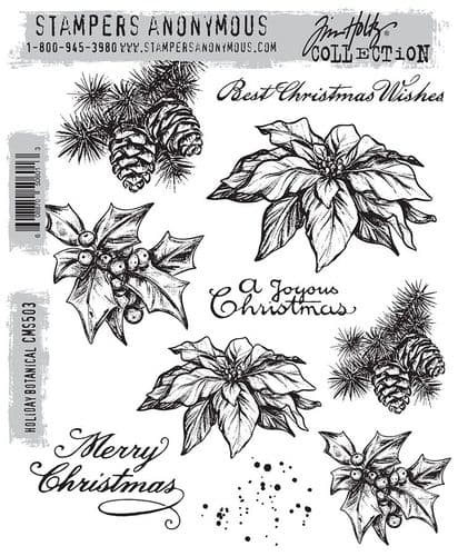 **Tim Holtz - Rubber Stamps - Holiday Botanical