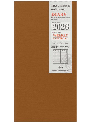 *TRAVELER'S COMPANY - 2026 Diary - Second Half Year (July-December) - Weekly Vertical Refill