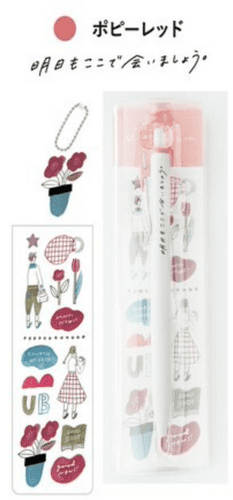 ANASEL X UNI ONE 0.5mm - Limited Edition Collaboration Charm & Sticker Set - Poppy Red