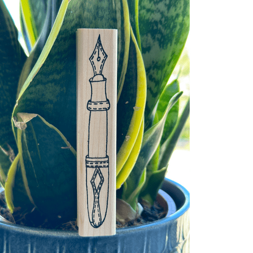 Art from the Heart - Wood Mounted Rubber Stamp - Fountain Pen