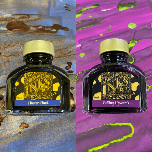 Art from the Heart X Diamine - Fountain Pen Ink - Fluster Cluck & Failing Upwards (80ml)