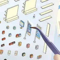 BGM - Diorama 2.5D - Seal Stickers - Convenience Store