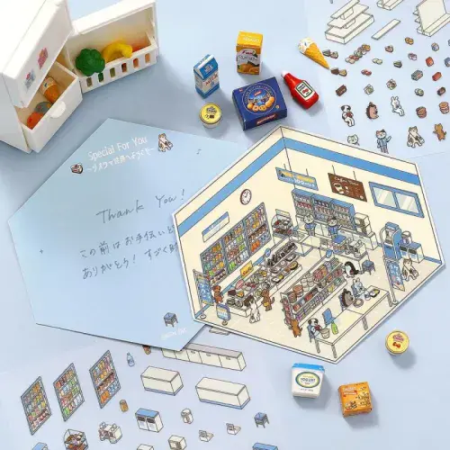 BGM - Diorama 2.5D - Seal Stickers - Convenience Store
