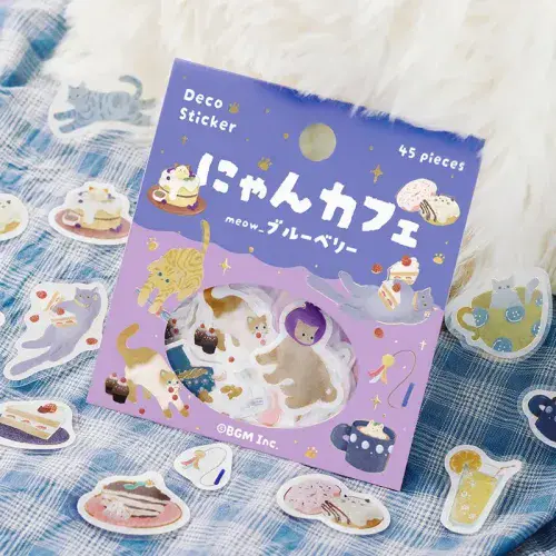 BGM - Flake Stickers - Kitten Cafe - Blueberry