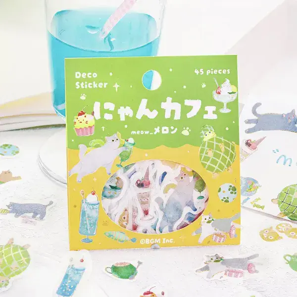 BGM - Flake Stickers - Kitten Cafe - Melon