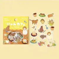 BGM - Flake Stickers - Kitten Cafe - Orange