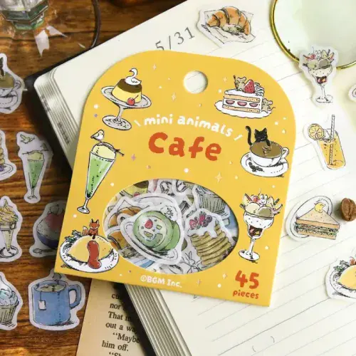 BGM - Flake Stickers - Mini Mini Animals - Cafe