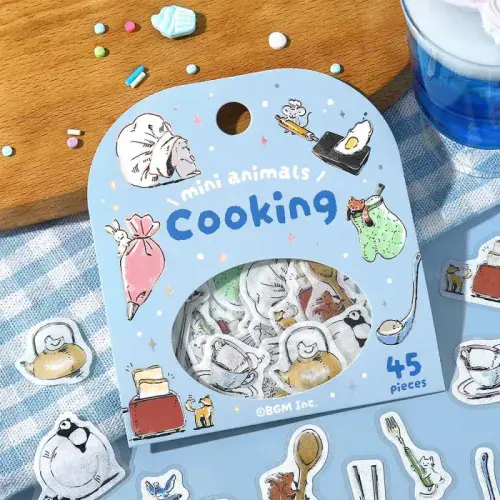 BGM - Flake Stickers - Mini Mini Animals - Cooking