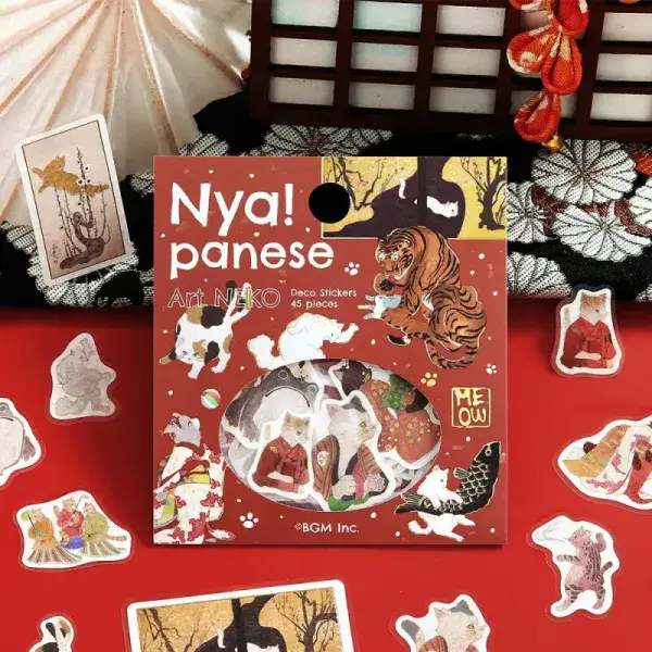 BGM - Flake Stickers - Nyapanese Neko - Crimson