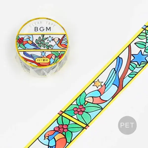BGM - PET Tape - Stained Glass #2 - Bird & Plant