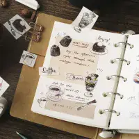 BGM - Washi Tape - Cafe, Travel & Diary - Noir