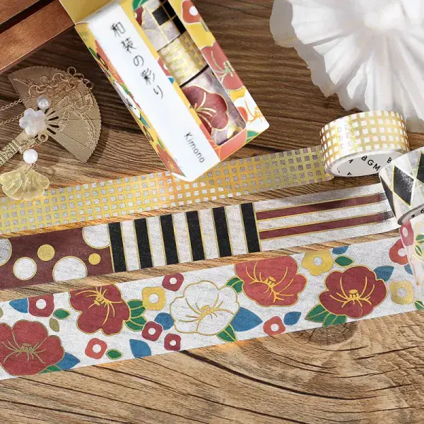 BGM - Washi Tape Set - Japanese Kimono - Camellia
