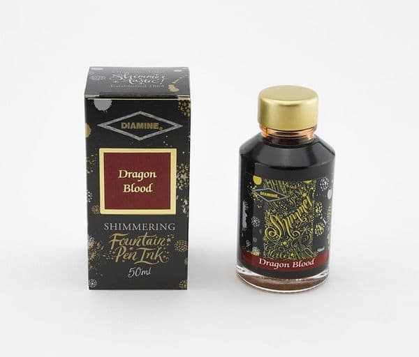 Diamine - Fountain Pen Ink - Shimmer Ink 50ml - Dragons Blood