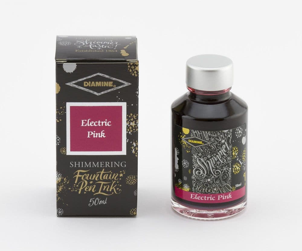 Diamine - Fountain Pen Ink - Shimmer Ink 50ml - Electric Pink