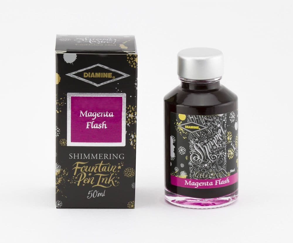 Diamine - Fountain Pen Ink - Shimmer Ink 50ml - Magenta Flash