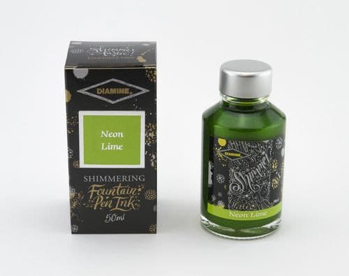 Diamine - Fountain Pen Ink - Shimmer Ink 50ml - Neon Lime
