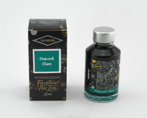 Diamine - Fountain Pen Ink - Shimmer Ink 50ml - Peacock Flare
