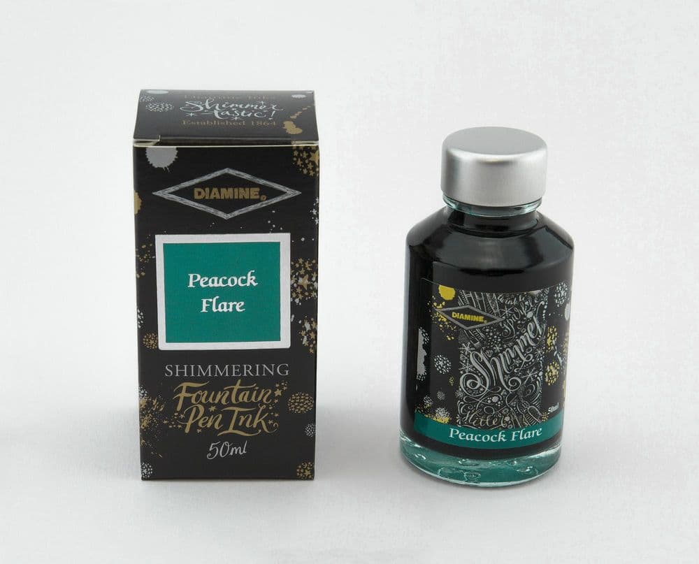 Diamine - Fountain Pen Ink - Shimmer Ink 50ml - Peacock Flare