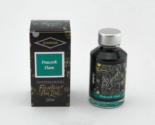 Diamine - Fountain Pen Ink - Shimmer Ink 50ml - Peacock Flare