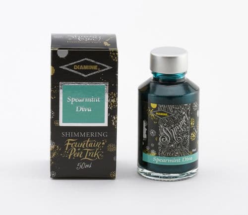 Diamine - Fountain Pen Ink - Shimmer Ink 50ml - Spearmint Diva