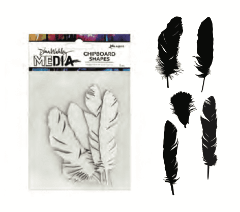 Dina Wakley - Chipboard Shapes - Feathers