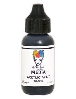 Dina Wakley Media - Acrylic Paints - 1oz Bottle - Black