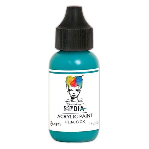 Dina Wakley Media - Acrylic Paints - 1oz Bottle - Peacock