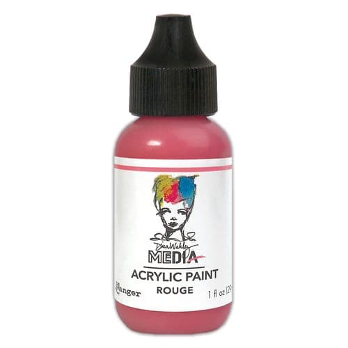 Dina Wakley Media - Acrylic Paints - 1oz Bottle - Rouge