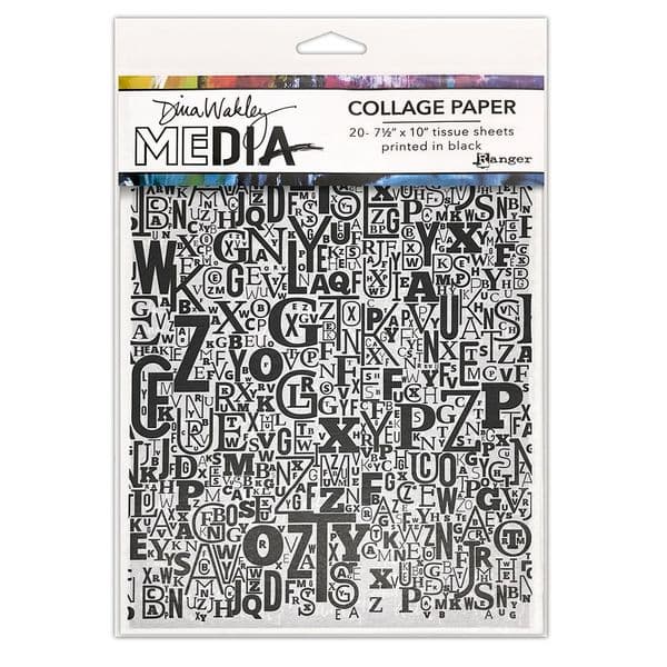Dina Wakley Media - Collage Paper - Jumbled Letters