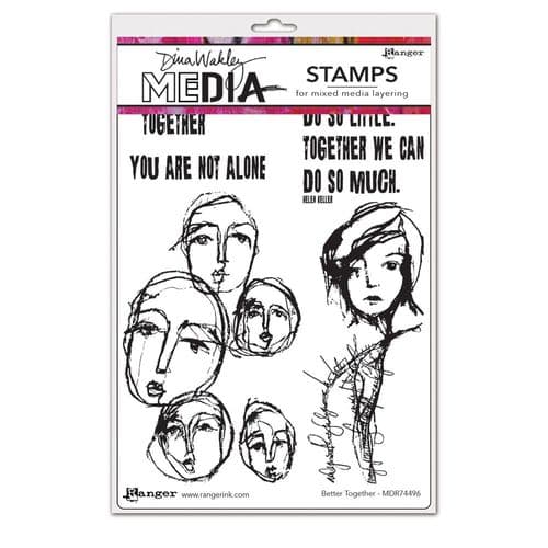 Dina Wakley Media - Rubber Stamp - Better Together