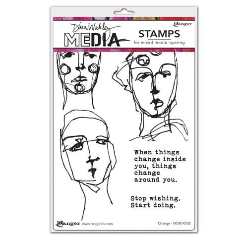 Dina Wakley Media - Rubber Stamp - Change