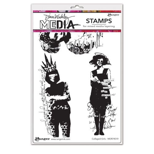 Dina Wakley Media - Rubber Stamp - Collage Girls