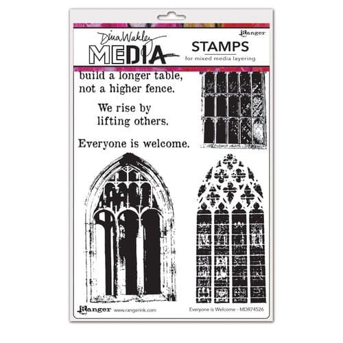 Dina Wakley Media - Rubber Stamp - Everyone is Welcome