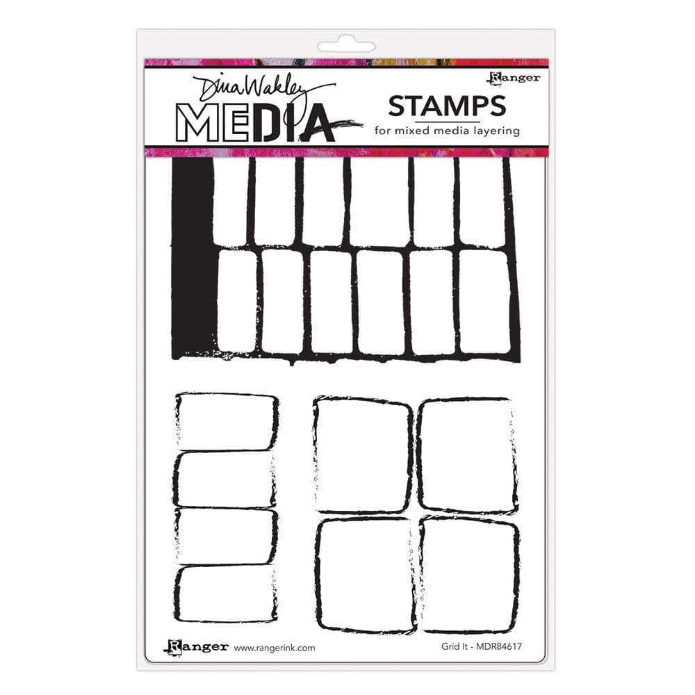 Dina Wakley Media  - Rubber Stamp - Grid It