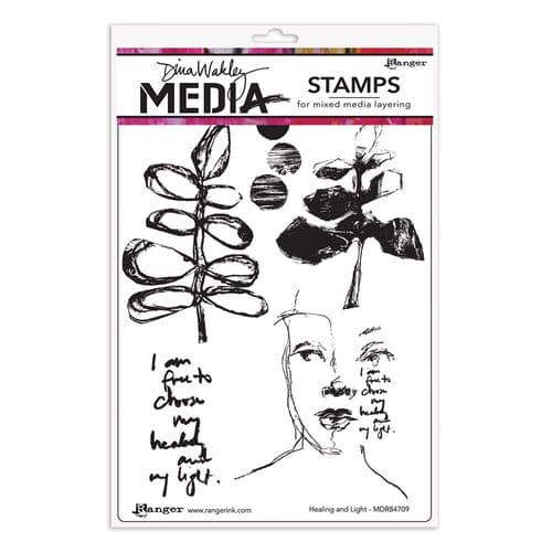 Dina Wakley Media - Rubber Stamp - Healing & Light