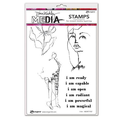 Dina Wakley Media - Rubber Stamp - I Am