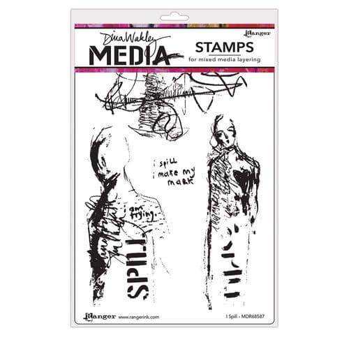 Dina Wakley Media - Rubber Stamp - I Spill