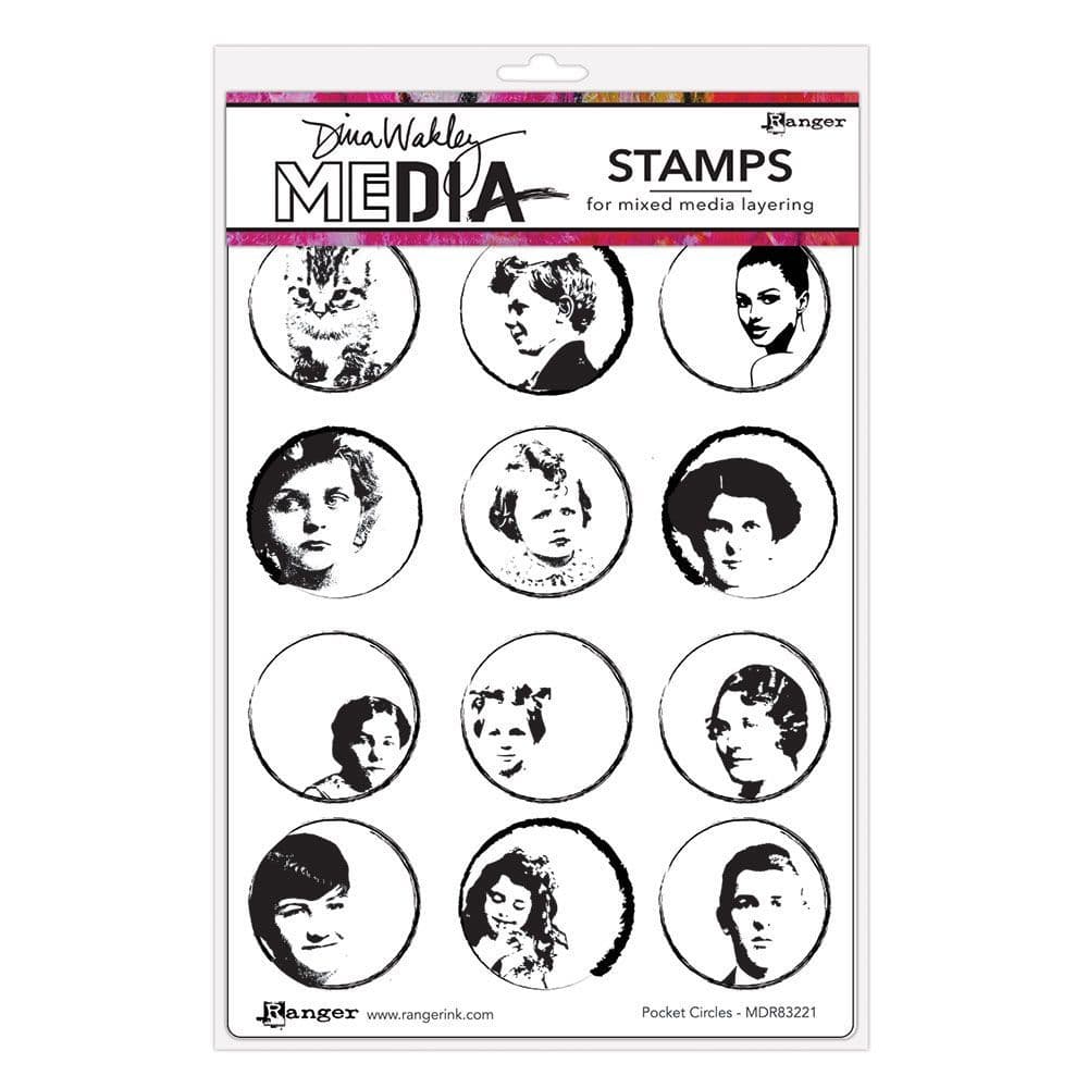 Dina Wakley Media  - Rubber Stamp - Pocket Circles