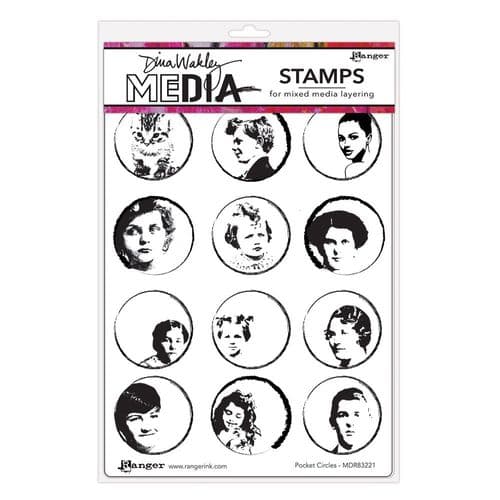 Dina Wakley Media - Rubber Stamp - Pocket Circles