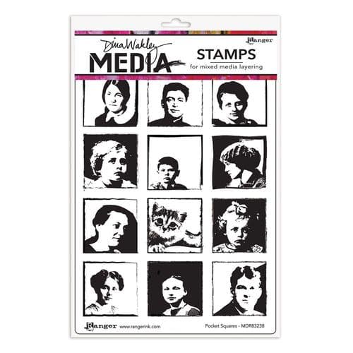 Dina Wakley Media - Rubber Stamp - Pocket Squares
