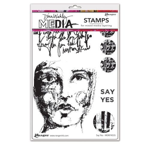 Dina Wakley Media - Rubber Stamp - Say Yes