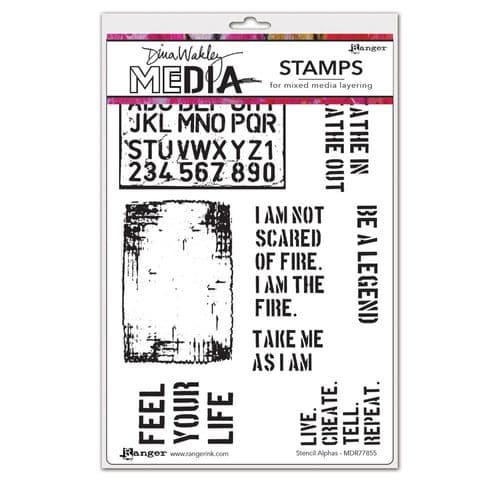 Dina Wakley Media - Rubber Stamp - Stencil Alpha