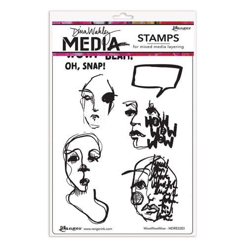 Dina Wakley Media - Rubber Stamp - WowWowWow