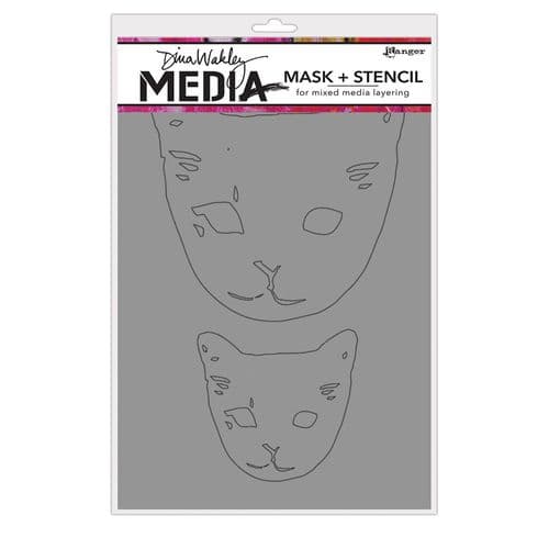 Dina Wakley Media - Stencil - Cat Heads Mask
