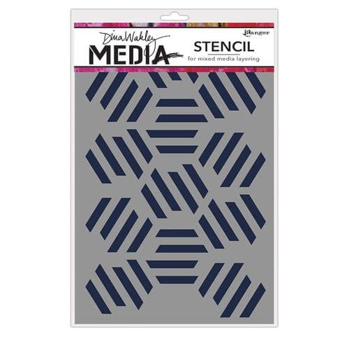 Dina Wakley Media - Stencil - Fractured Hexagons 