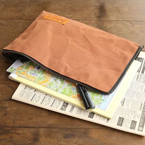 Dulton - Wax Canvas Pouch - Camel - LG