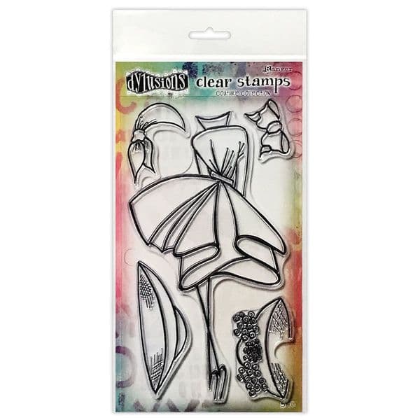 Dylusions - Couture Collection - Clear Stamps - Walk in the Park