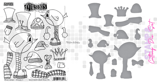 Dylusions - Robin Couture - Rubber Stamp & Cutting Die Set