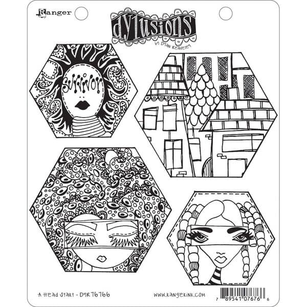 Dylusions - Rubber Stamps - A Head Start